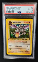 PSA 8 Aerodactyl 1/62 1st Edition Fossil Pokemon Graded Card